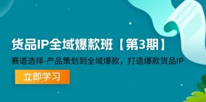 货品IP全域爆款班【第3期】赛道选择、产品策划到全域爆款,打造爆款货品IP-必智轻创社