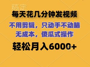 (12119期)每天花几分钟发视频 无需剪辑 动手不动脑 无成本 傻瓜式操作 轻松月入6…-必智轻创社