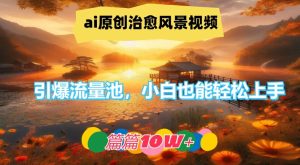 ai原创治愈风景视频,引爆流量池,小白也能轻松上手,篇篇10w+-必智轻创社