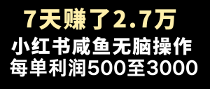 七天赚了2.7万！每单利润最少500+，轻松月入5万+小白有手就行-必智轻创社