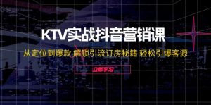 KTV实战抖音营销课:从定位到爆款 解锁引流订房秘籍 轻松引爆客源-必智轻创社