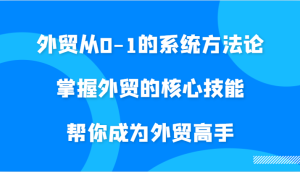 外贸从0-1的系统方法论,掌握外贸的核心技能,帮你成为外贸高手-必智轻创社