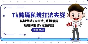 Tk跨境私域打法实战:私域营销/IP打造/直播带货/短视频制作/流量变现-必智轻创社