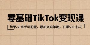 零基础TikTok变现课:苹果/安卓手机配置,最新变现策略,日赚500+技巧-必智轻创社