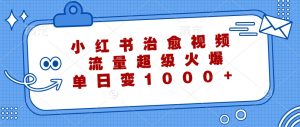 小红书治愈视频,流量超级火爆,单日变现1000+-必智轻创社