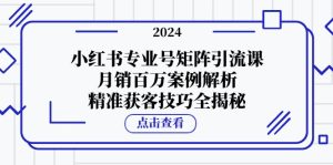 小红书专业号矩阵引流课,月销百万案例解析,精准获客技巧全揭秘-必智轻创社