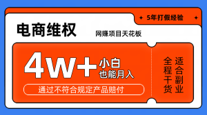 网赚项目天花板电商购物维权月收入稳定4w+独家玩法小白也能上手-必智轻创社