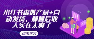 小红书虚拟产品+自动发货，赚睡后收入实在太爽了-必智轻创社
