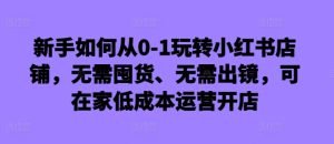 新手如何从0-1玩转小红书店铺，无需囤货、无需出镜，可在家低成本运营开店-必智轻创社