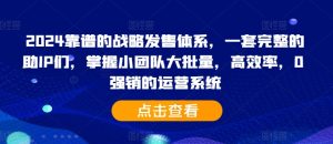 2024靠谱的战略发售体系,一套完整的助IP们,掌握小团队大批量,高效率,0 强销的运营系统-必智轻创社