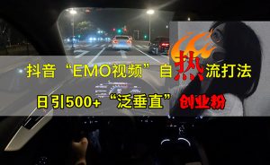 抖音EMO视频自热打法，日引500+“泛垂直”创业粉-必智轻创社