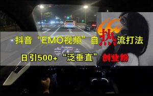 抖音EMO视频自热打法,日引500+“泛垂直”创业粉-必智轻创社