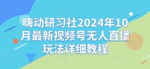 嗨动研习社2024年10月最新视频号无人直播玩法详细教程-必智轻创社
