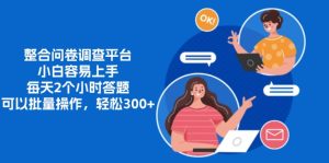 整合问卷调查平台，小白容易上手，每天2个小时答题，可以批量操作，轻…-必智轻创社