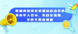 搭建网创项目资源站自动采集发布年入百W,实战全流程,手把手教你搭建-必智轻创社