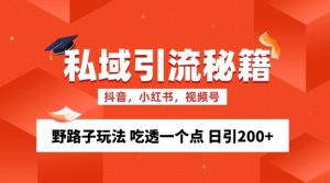 私域流量的精准化获客方法 野路子玩法 吃透一个点 日引200+ -必智轻创社