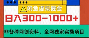 闲鱼虚拟，日入300-1000+实操落地项目-必智轻创社