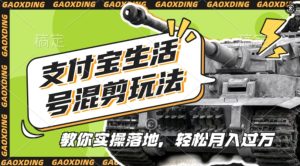 支付宝生活号军事赛道混剪玩法，纯原创视频，手把手教你实操落地，懒人必看-必智轻创社