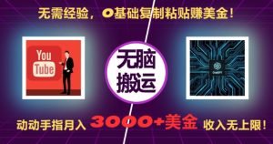 无需经验，0基础复制粘贴赚美刀，动动手指，月入3000+刀，无上限-必智轻创社