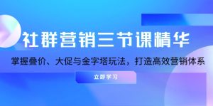 社群营销三节课精华:掌握叠价、大促与金字塔玩法,打造高效营销体系-必智轻创社