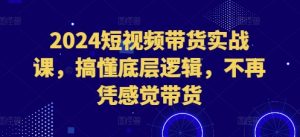 2024短视频带货实战课,搞懂底层逻辑,不再凭感觉带货-必智轻创社