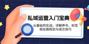 私域运营入门宝典:从基础到实战,详解养号、标签、朋友圈规划与成交技巧-必智轻创社