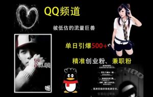 QQ频道：被低估的流量巨兽，单日引爆500+精准创业粉、兼职粉的引流秘籍-必智轻创社