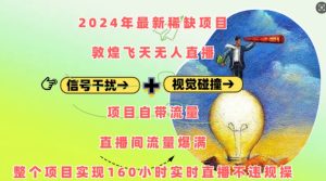 2024年最新稀缺项目敦煌飞天无人直播,项目自带流量,流量爆满,实现160小时实时直播不违规操-必智轻创社