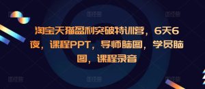 淘宝天猫盈利突破特训营,6天6夜,课程PPT,导师脑图,学员脑图,课程录音-必智轻创社