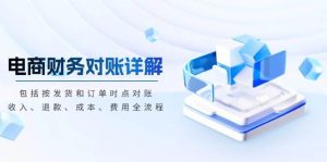 电商财务对账详解,包括按发货和订单时点对账,收入、退款、成本、费用-必智轻创社