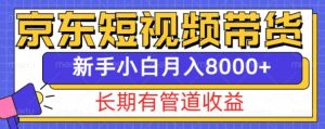 京东短视频带货新玩法,长期管道收益,新手也能月入8000+-必智轻创社