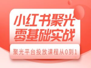 小红书聚光零基础实战，聚光平台投放课程从0到1-必智轻创社