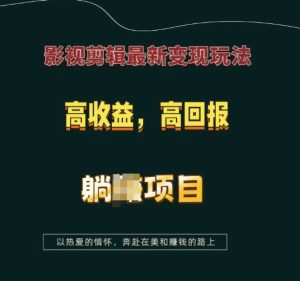 影视剪辑最新变现玩法，高收益，高回报，躺Z项目-必智轻创社