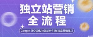 独立站营销全流程，Google SEO优化，社媒站外引流，独家营销技巧-必智轻创社