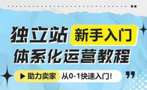 独立站新手入门体系化运营教程,助力独立站卖家从0-1快速入门!-必智轻创社