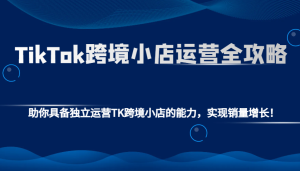 TikTok跨境小店运营全攻略:助你具备独立运营TK跨境小店的能力,实现销量增长!-必智轻创社