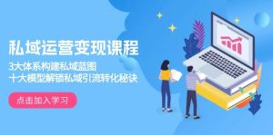 私域运营变现课程,3大体系构建私域蓝图,十大模型解锁私域引流转化秘诀-必智轻创社