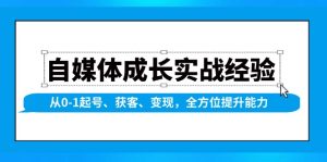 自媒体成长实战经验，从0-1起号、获客、变现，全方位提升能力-必智轻创社