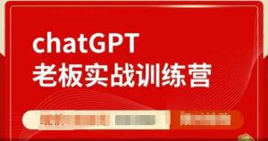 ChatGPT老板实战训练营，用GPT带飞，一人顶一个团队-必智轻创社