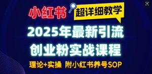 2025年最新小红书引流创业粉实战课程【超详细教学】小白轻松上手,月入1W+,附小红书养号SOP-必智轻创社
