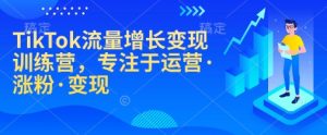 TikTok流量增长变现训练营,专注于运营·涨粉·变现-必智轻创社