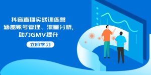 抖音直播实战训练营：涵盖账号管理、流量分析, 助力GMV提升-必智轻创社