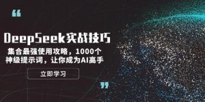 DeepSeek实战技巧：集合最强使用攻略，1000个神级提示词，让你成为AI高手-必智轻创社
