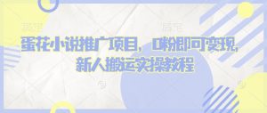 蛋花小说推文项目,0粉即可变现,新人搬运实操教程-必智轻创社