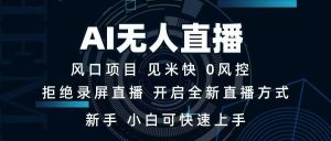 AI无人直播技术 单日收益1000+ 新手，小白可快速上手-必智轻创社