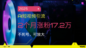 2025AI短视频引流，2个月涨粉17.2万，不死号，可放大-必智轻创社