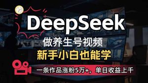 小白用DeepSeek做养生号，一条作品涨粉5万+，单日收益上千-必智轻创社