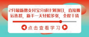 2月最新撸支付宝分成计划项目,直接搬运连怼,新手一天轻松多张,全程干货-必智轻创社