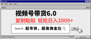 视频号带货6.0,轻松日入2000+,起号快,复制粘贴即可,超高佣金比-必智轻创社