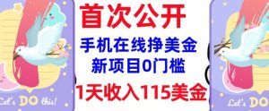 在线挣美金新项目,0门槛,1天收入115美刀,无脑操作,真正被动收入-必智轻创社